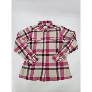 Patagonia Pink Cream Plaid Flannel Button-Up Shirt
